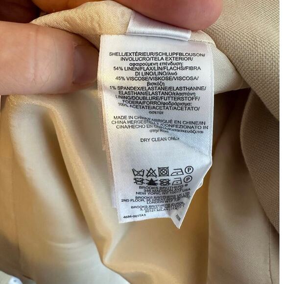 Brooks Brothers Fully Lined Linen Cream Shift Dress Preppy Capsule Size 8 - Picture 6 of 6
